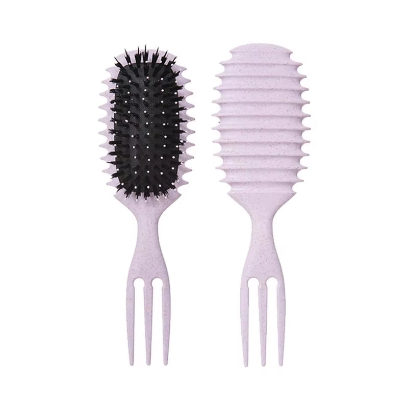Ensemble de coiffure démêlant 5 pièces : vaporisateur, peigne à cheveux 3 en 1, peigne à queue de rat incurvé, brosse de contrôle des bords, outil de coiffure pour salon
