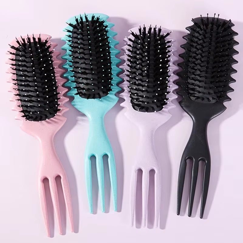 Ensemble de coiffure démêlant 5 pièces : vaporisateur, peigne à cheveux 3 en 1, peigne à queue de rat incurvé, brosse de contrôle des bords, outil de coiffure pour salon